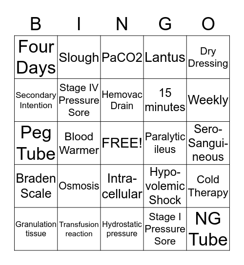 NU120 Bingo Card