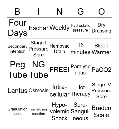 NU120 Bingo Card