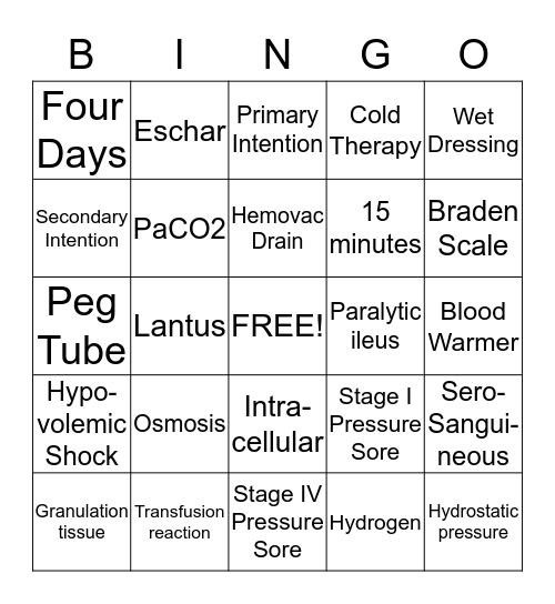 NU120 Bingo Card