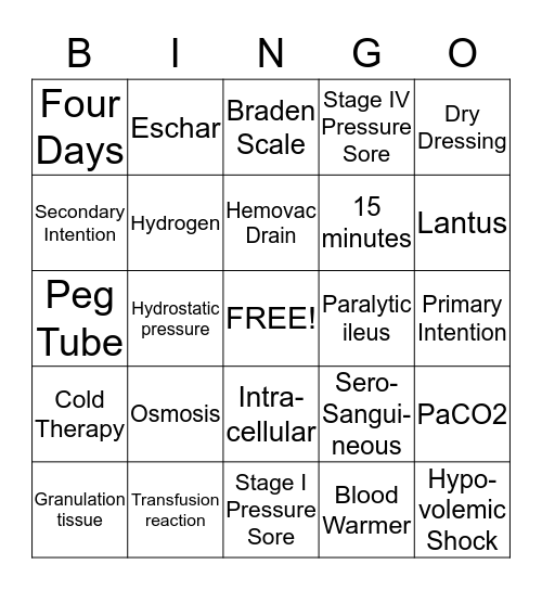 NU120 Bingo Card