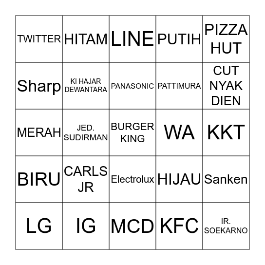 PUNYA JEMIN  Bingo Card
