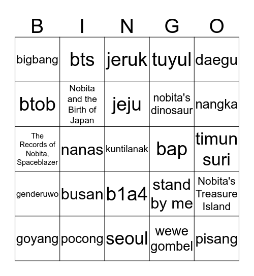 pauljklean Bingo Card