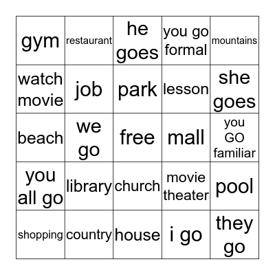 Bingo Card