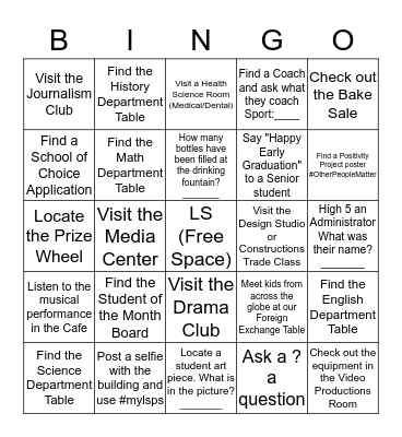 Lake Shore High School Bingo Card
