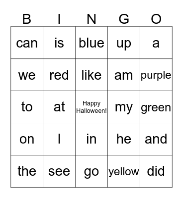 Mrs. Becker's Halloween Bingo  Bingo Card