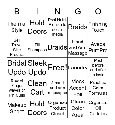 BEAUTY BINGO Card