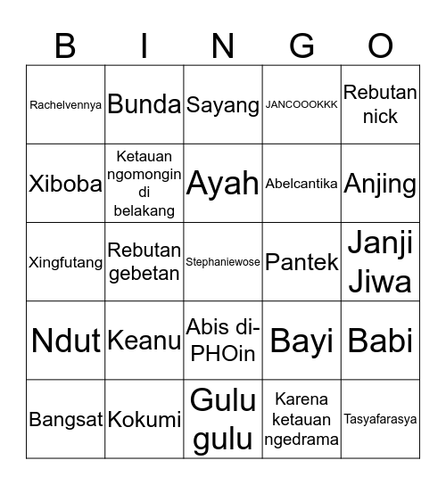 ⭐ KIKUUUUU'S ⭐ Bingo Card