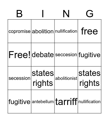 untit 5 set 1 bingo Card
