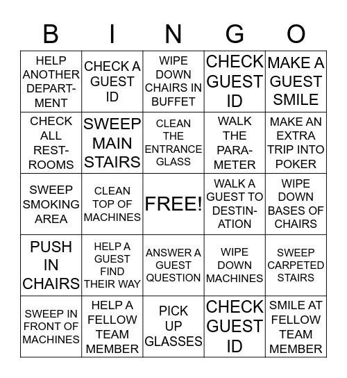 AMERISTAR BINGO Card