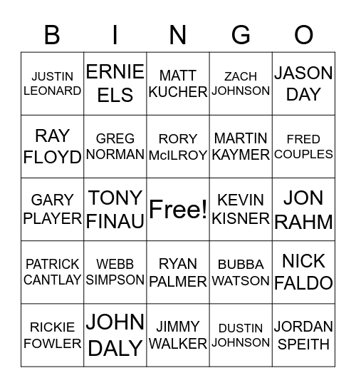 MGA BINGO Card