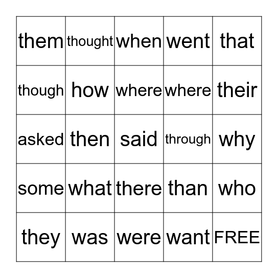 /wh/ & /th/ & others bingo Card