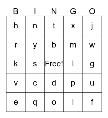 ABC BINGO Card