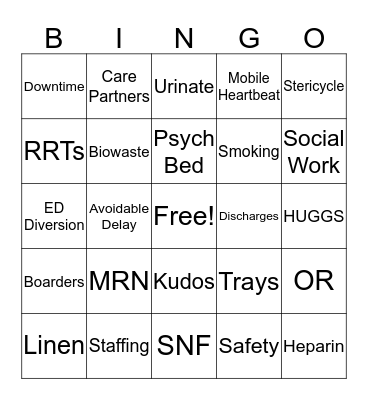 Daily Safety Huddle Bingo Card