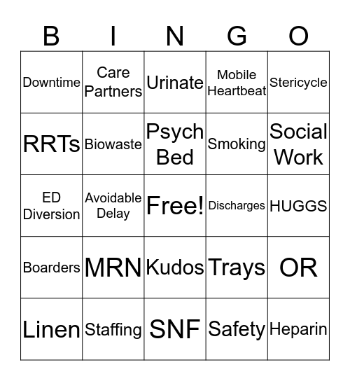 Daily Safety Huddle Bingo Card
