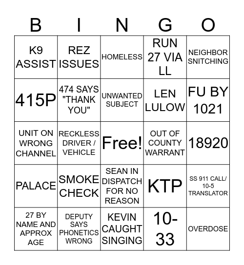 Dispatch Bingo- Red Nights Bingo Card