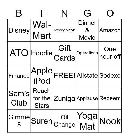 High 5 Bingo Card