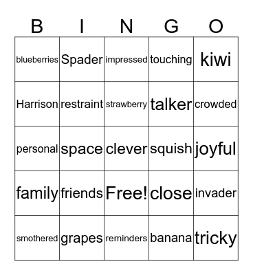 Harrison P. Spader, Space Invader Bingo Card