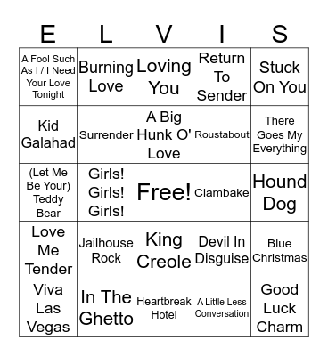 ELVIS Bingo Card