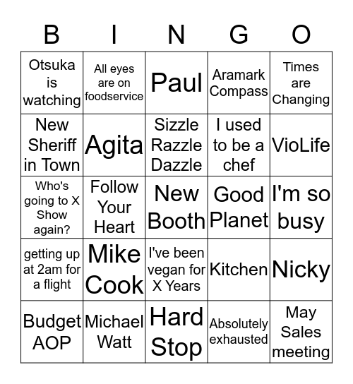 Chriss' Sayings Bingo Card
