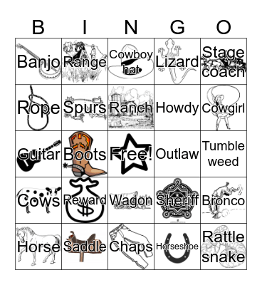Wild West Bingo Card