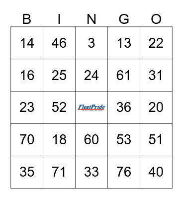 NENO Safety Bingo Card