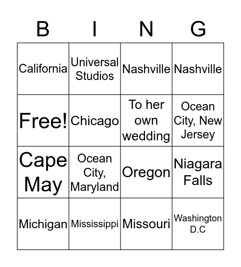 Where in the world was the PTO? Bingo Card