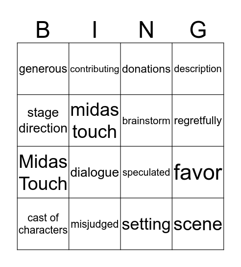 Give One, Get One Bingo Card