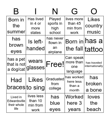 Stillwater Coworker BINGO Card