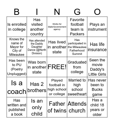 Donuts 4 Dads Bingo Card