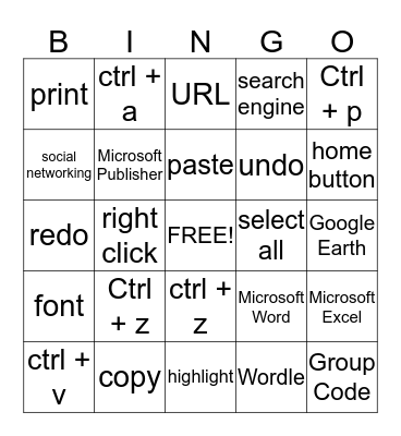 Technology 2 Bingo Card