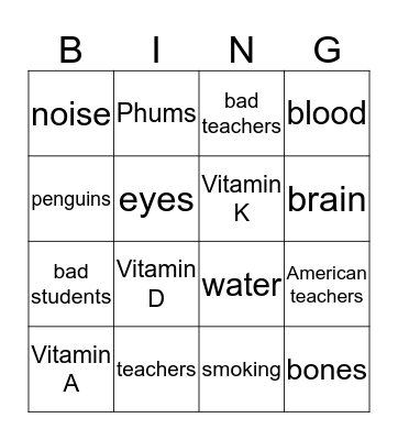 P3/1 Bingo 2020 Bingo Card