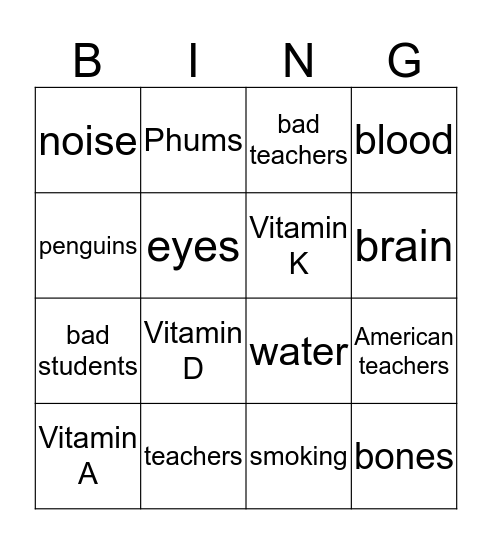 P3/1 Bingo 2020 Bingo Card