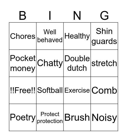 Unit 16 & 17  Bingo Card