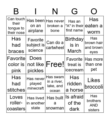 Find someone who... Bingo Card