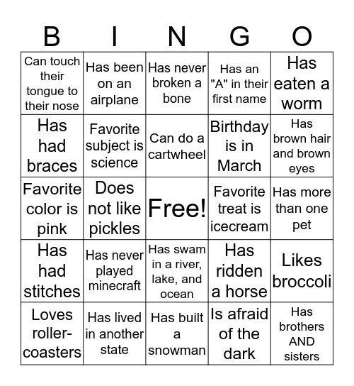 Find someone who... Bingo Card