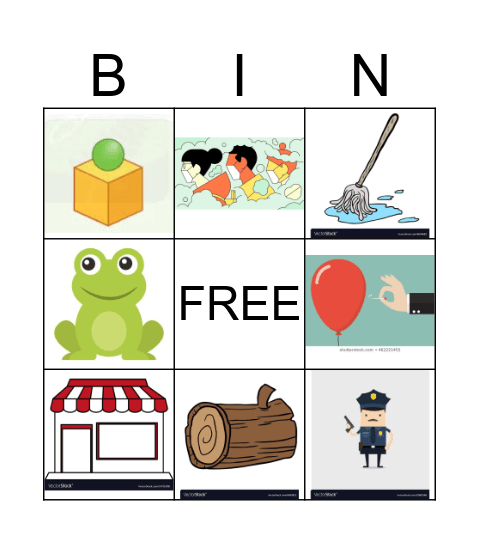 Set One - "-og", "-op" Bingo Card