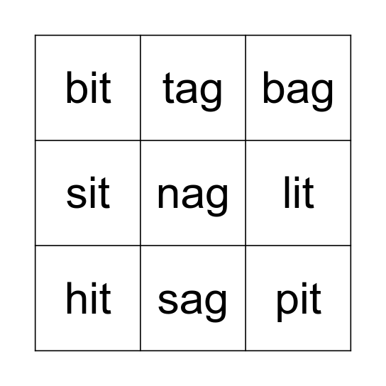 it and ag Bingo Card