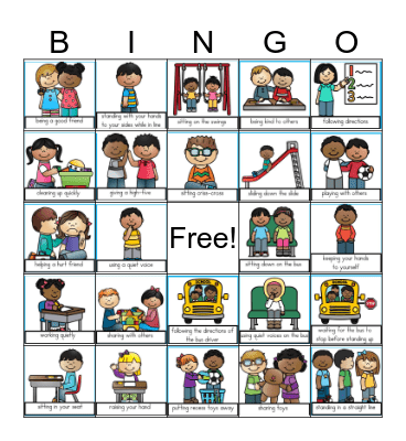 School Rules Bingo Card
