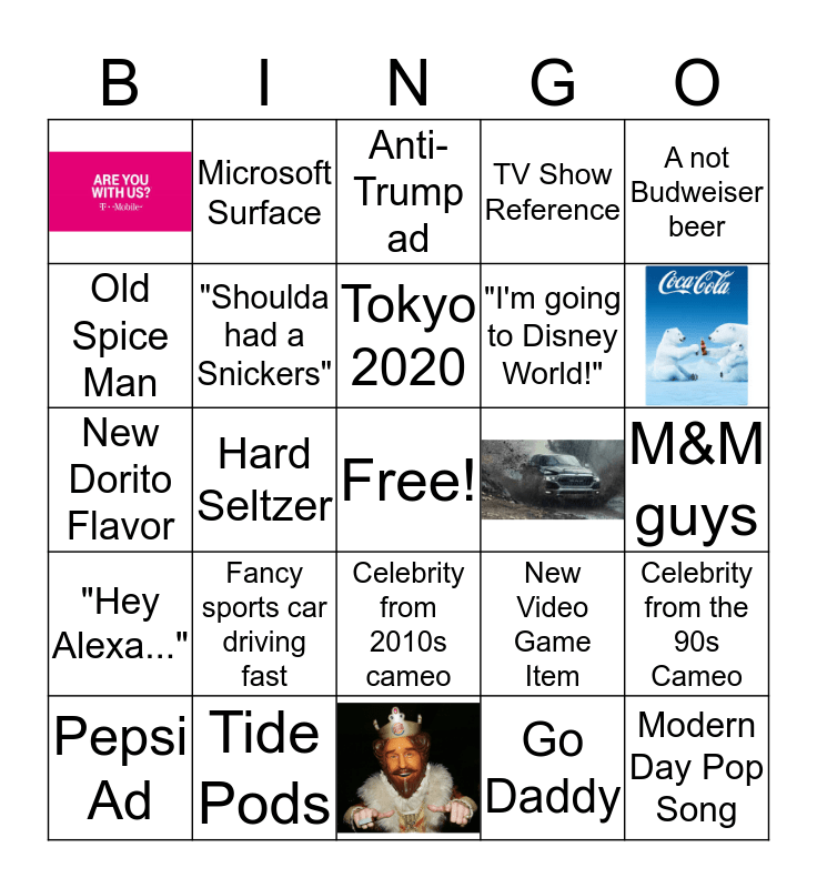 super bowl ad bingo