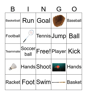 Sports Bingo Card