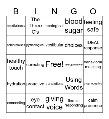 TBRI BINGO Card
