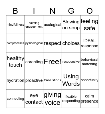 TBRI BINGO Card