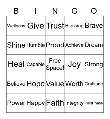 PLUSPHASE Bingo Card