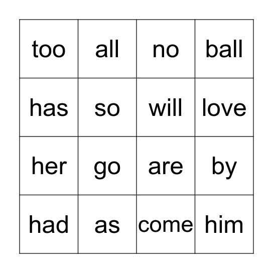 Purple Snap Words Bingo Card