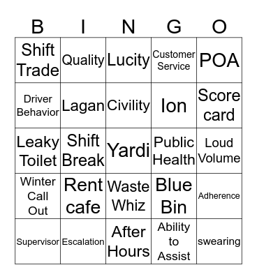 SFCC Bingo Card