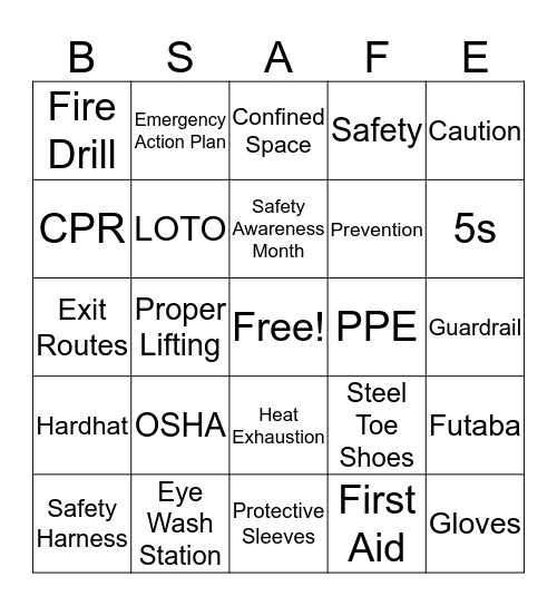 "Stay Alert, Don't Get Hurt" Bingo Card