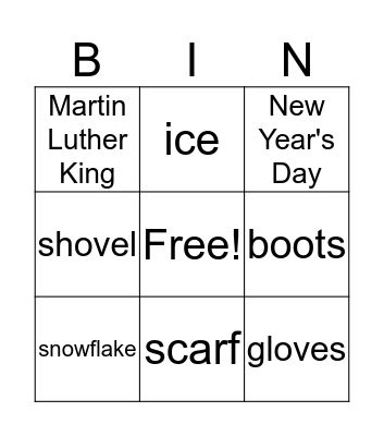 Winter Bingo Card