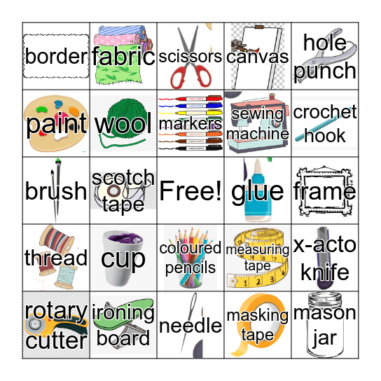 Arts & Crafts Bingo Card