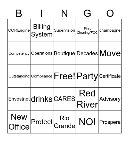 Prospera Bingo Card