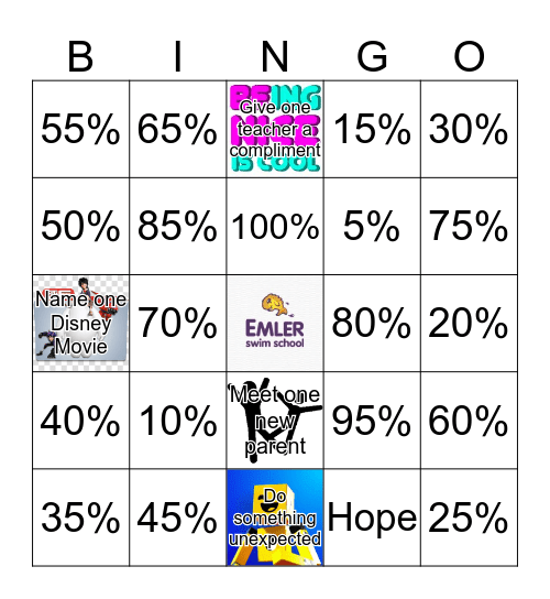 Name Usage Bingo Card